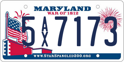 MD license plate 5AX7173