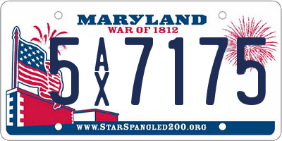 MD license plate 5AX7175