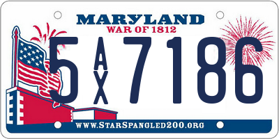 MD license plate 5AX7186