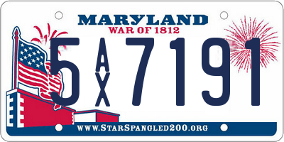 MD license plate 5AX7191