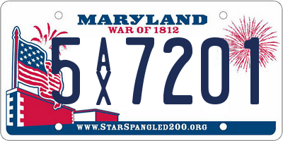 MD license plate 5AX7201