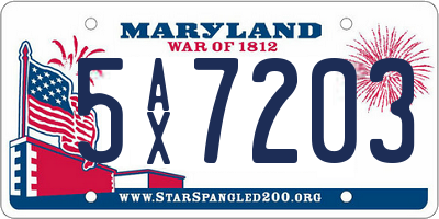MD license plate 5AX7203