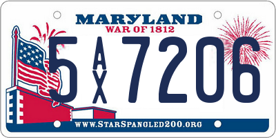 MD license plate 5AX7206