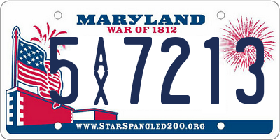 MD license plate 5AX7213