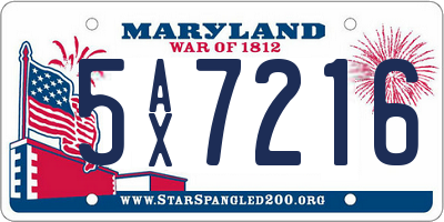 MD license plate 5AX7216