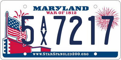 MD license plate 5AX7217