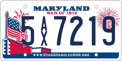 MD license plate 5AX7219