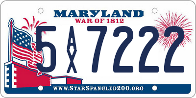 MD license plate 5AX7222