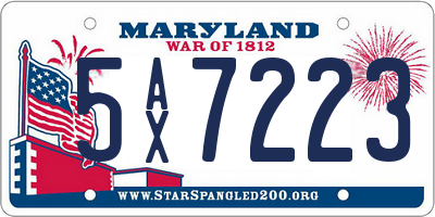 MD license plate 5AX7223