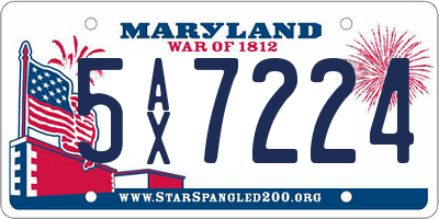 MD license plate 5AX7224