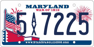 MD license plate 5AX7225