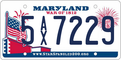 MD license plate 5AX7229