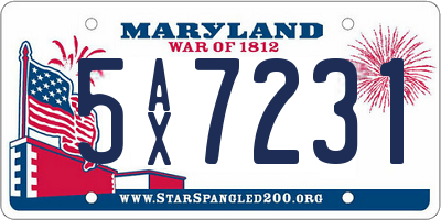 MD license plate 5AX7231
