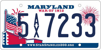MD license plate 5AX7233
