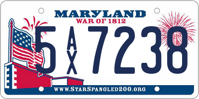 MD license plate 5AX7238