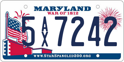 MD license plate 5AX7242