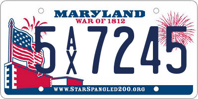 MD license plate 5AX7245
