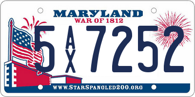MD license plate 5AX7252