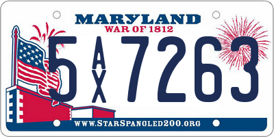 MD license plate 5AX7263