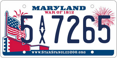 MD license plate 5AX7265