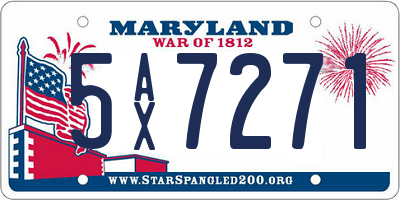 MD license plate 5AX7271