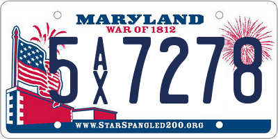 MD license plate 5AX7278
