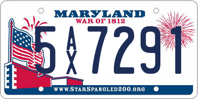 MD license plate 5AX7291