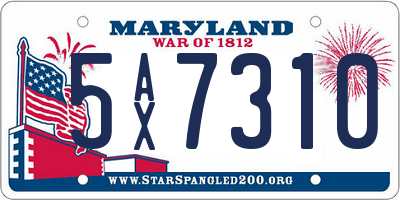 MD license plate 5AX7310