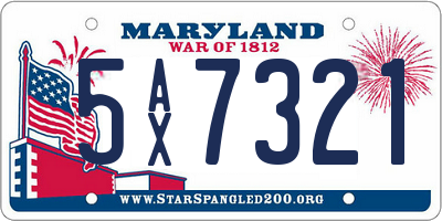 MD license plate 5AX7321