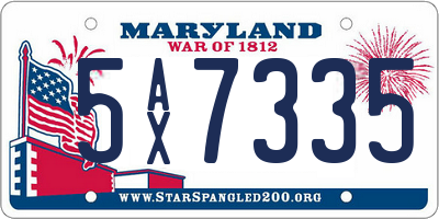 MD license plate 5AX7335