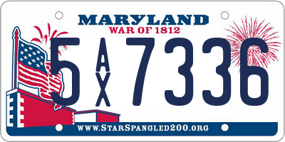 MD license plate 5AX7336