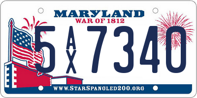 MD license plate 5AX7340