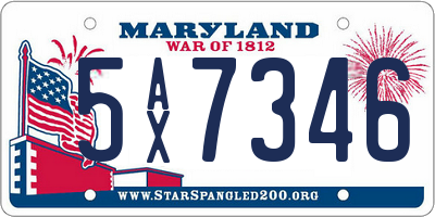 MD license plate 5AX7346