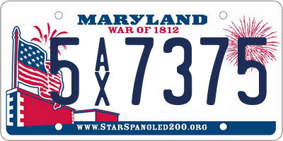 MD license plate 5AX7375