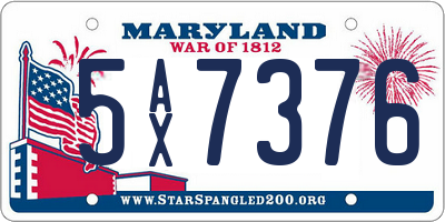 MD license plate 5AX7376