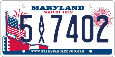 MD license plate 5AX7402