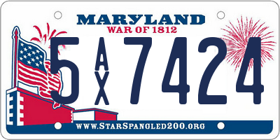 MD license plate 5AX7424