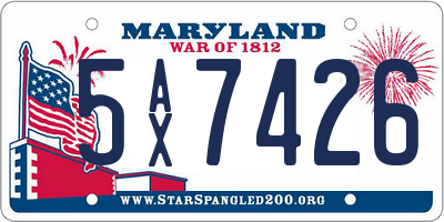 MD license plate 5AX7426