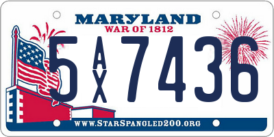 MD license plate 5AX7436