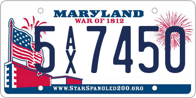 MD license plate 5AX7450
