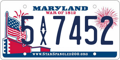 MD license plate 5AX7452
