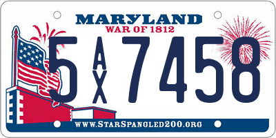 MD license plate 5AX7458