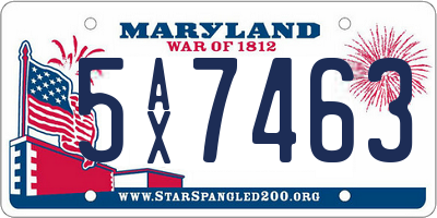 MD license plate 5AX7463