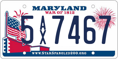 MD license plate 5AX7467