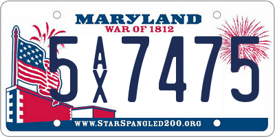 MD license plate 5AX7475