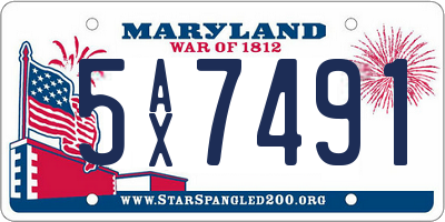 MD license plate 5AX7491
