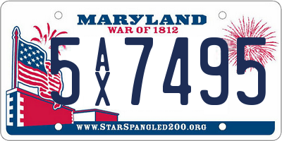 MD license plate 5AX7495