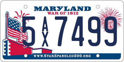 MD license plate 5AX7499