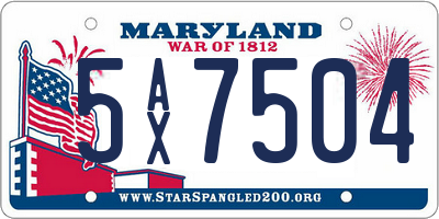 MD license plate 5AX7504