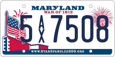 MD license plate 5AX7508